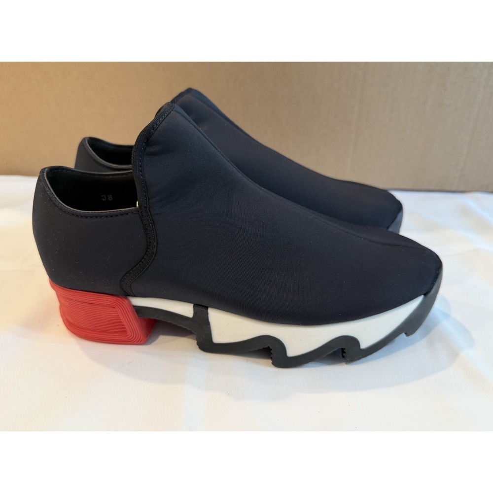 IRI NYC Womens 38 Black White Red Neoprene Heeled Sneaker NWB - Picture 2 of 11